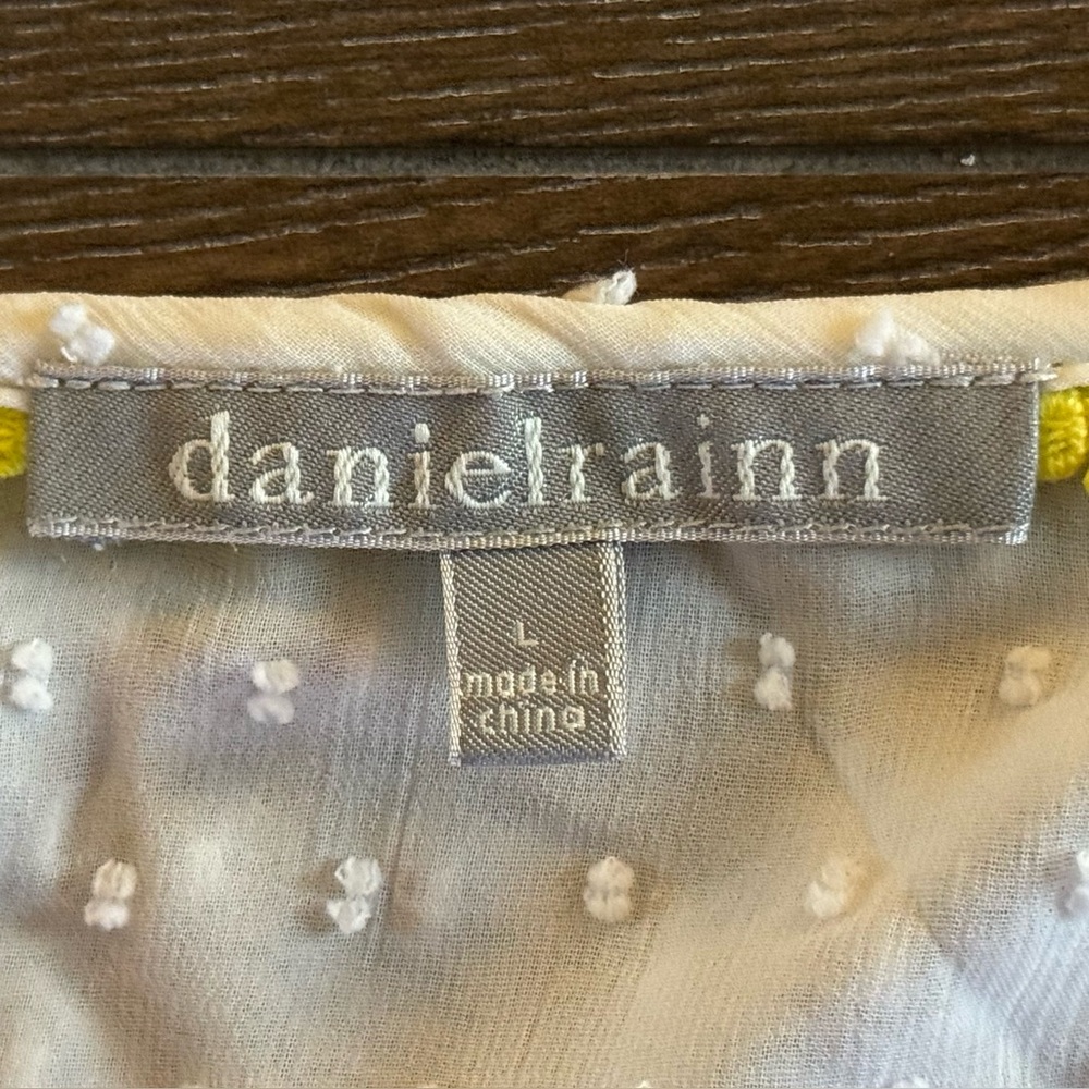 Daniel Rainn short Sleeve Blouse Ivory Floral Women’s Size Large - Picture 3 of 8